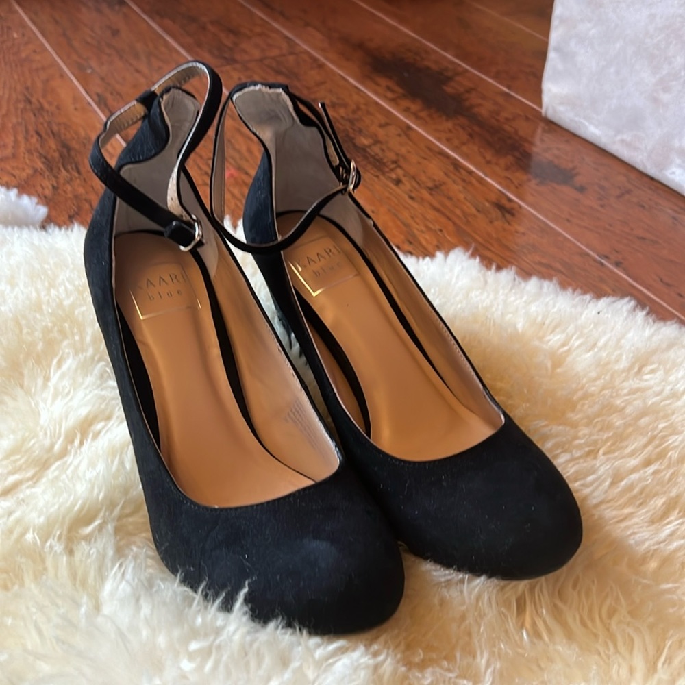 KAARI blue Jenna Black Suede Shoes NEW